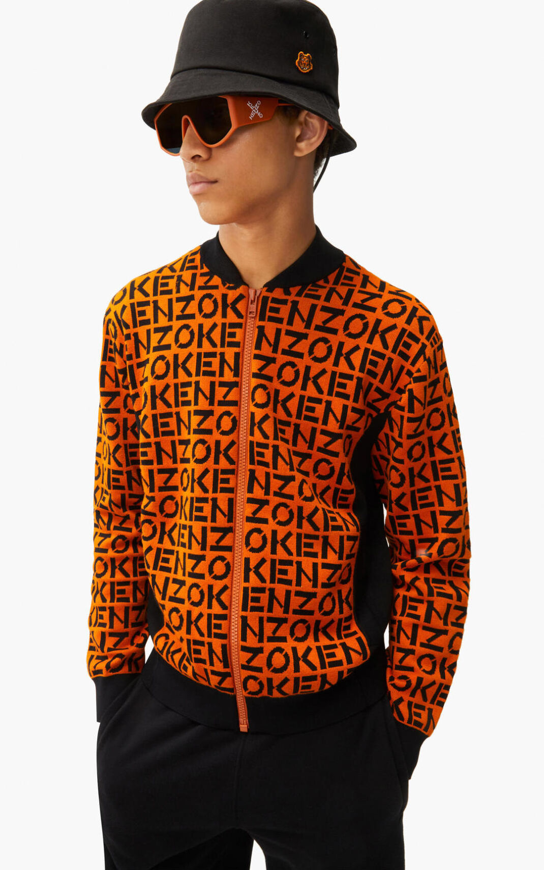 Jaqueta Esportiva Kenzo monogrammed in jacquard Masculino - Laranja Escuro | 563QBKREM